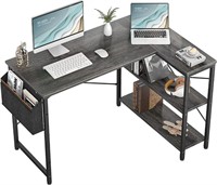 Homieasy L Shaped Computer Desk, 47" in Black Oak