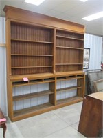 Large 2 Piece Oak Bookshelf. 104” W x 107” T