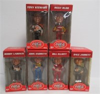 (6) Coca-Cola racing family bobble heads includes