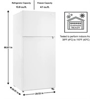 VISSANI 18 cu. ft. Top Freezer Refrigerator DOE