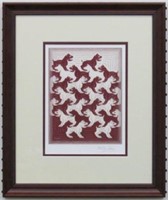 Bull Dogs Tessellation print by MC Escher