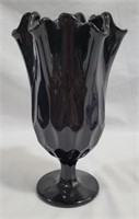 Black Amethyst 1960's Swung Vase - 8.5" tall
