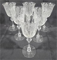 Set of 6 Tiffin Cherokee Rose water goblets