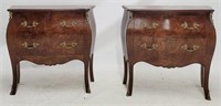 Matching pair French 2 drawer commodes