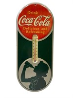 1930's Coca-Cola Silhouette Girl Thermometer