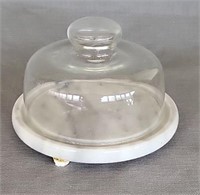 7 1/2" Taiwan Marble & Glass Chesse Dome