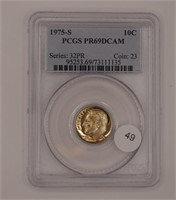 1975-S Roosevelt Dime PCGS PR69DCAM PCGS PRICE