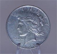 1922-D Peace Dollar 90% Silver UNC