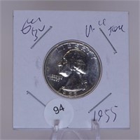 1955-D GEM BU Washington 25c. 90% Silver
