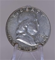 1954 Franklin Half Dollar. 90% Silver UNC