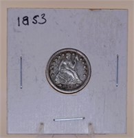 1853 Seated Dime with Arrows at Date