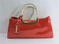 New Red Patent Purse / Handbag With Strap