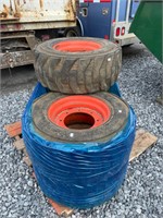 (5) Used Bobcat 12-16.5 Skid loader Tires