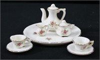 10 Pc Vintage Miniature Porcelain Doll Tea Service