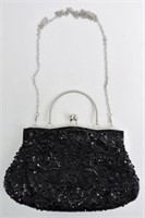 New Black Beaded Evening Bag / Purse