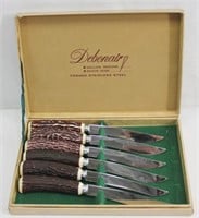 Vintage Debonair Faux Stag Handled Steak Knives