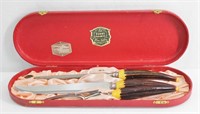 Vintage Burns Fine Cutlery Carving Set w Case