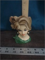 Vintage Napcoware Lady Head Vase Pearl Earrings