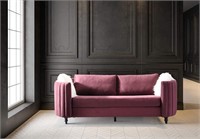 Iconic Home Riviera Sofa Upholstered  Purple