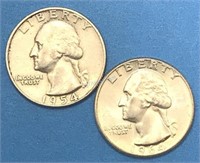 2 USA Silver 25 Cents