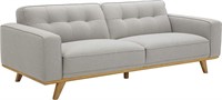 Bigelow Modern Sofa w/ Wood Base, 89.4"W, Lt Grey