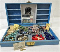 Vintage Jewelry Box Filled with Jewelry - A Bond