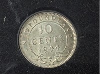 1944 Newfoundland 10 Cent - Nice Luster