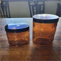 Pair Amber jars