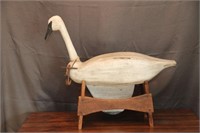 Hand Carved and Painted Antique Style Swan