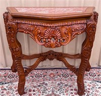 223 - BEAUTIFUL CARVED ACCENT TABLE 30X36"