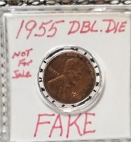 FAKE 1955 Double Die Cent