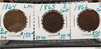 1864, 1865 & 1866 2 Cent Pieces
