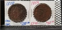 1852 & 1854 Large Cents