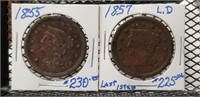 1855 & 1857 Large Cents