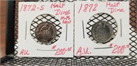 1872 & 1872-S Half Dimes