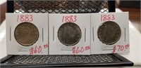 Uncirculated 1883 V Nickels