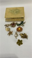 Genuine Alabaster jewelry box with shirt pins