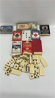 Lot of dominoes & 8 decks of cards