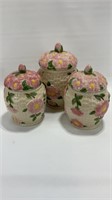 3 Piece Cookie Jar Set/Franciscan Desert Rose
