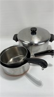Revere Ware Lot of 3 Pans