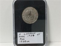 1936 Germany 5 Mark .900 13.88gr