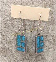 Earrings: Rectangle Turquoise
