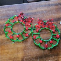 Pair lighted wreaths