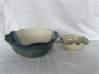 Pottery bowls, in blue - ZH