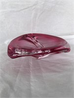 Val St Lambert Pink Art Glass dish - XE