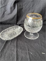 Crystal snifter & trinket dish - XE