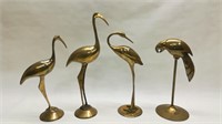 Metal/ Brass A Lot of 4 Birds Parrot and Storks