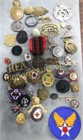 Vtg Medal Pin & Button Collection Approx. 44pc lot
