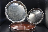 3 Silver Plate Serving Trays