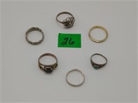 5 Sterling silver rings  12 grams